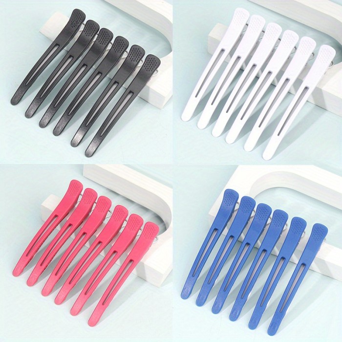 6pcs Elegant Alligator Hair Clips - Non-Slip, Seamless Salon Styling & Dyeing Accessories for Professional Hairstylists