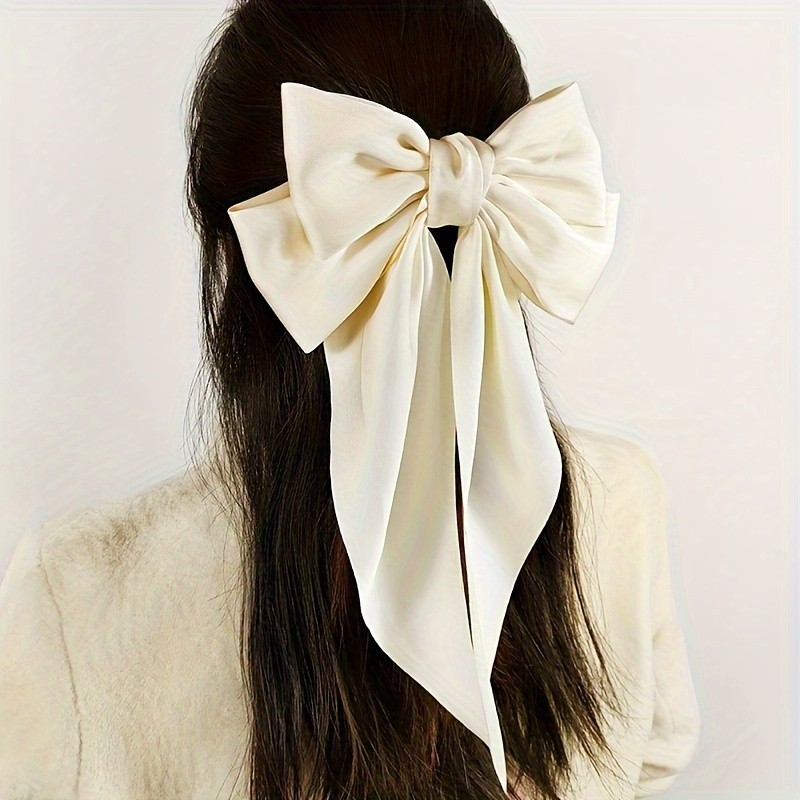 Elegant Fabric Bow Tie Hair Clip - Solid Color, Bowknot Design, Multi-functional Fashion Hair Accessory for Women (Single Piece)