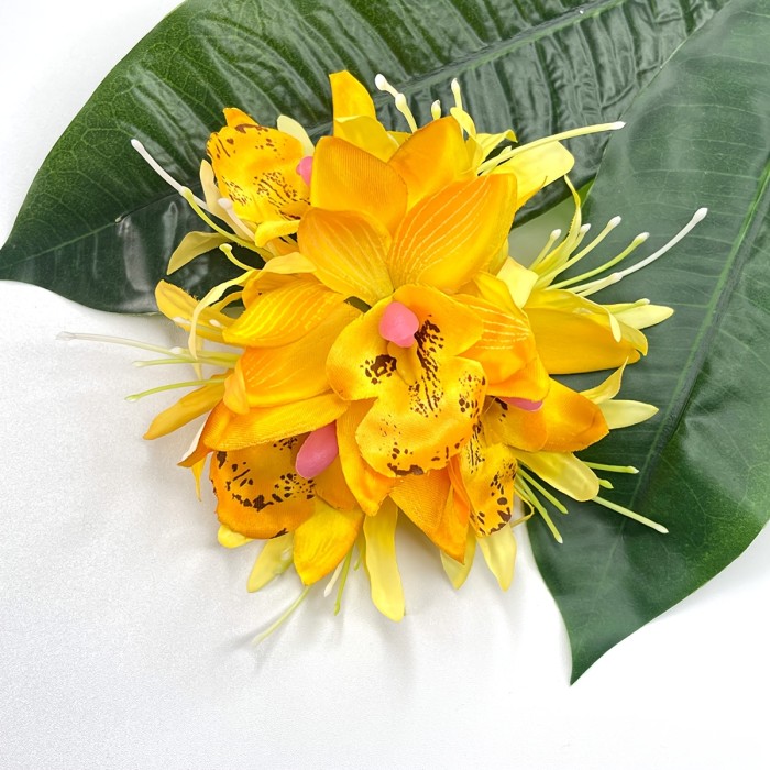 Single Piece Bohemian Fabric Flower Hair Clip by DUOJIAOYAN, Elegant Bridal Faux Floral Hair Accessory, Color Matching Boho Style, for Women, Anniversary Gift, Suitable for Ages 14+