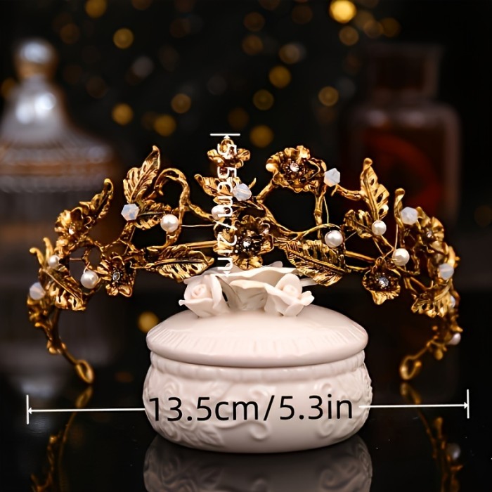 One Vintage Silvery Heart Crown Vintage Silvery Heart-Shaped Rhinestone Crown, Crystal Bridal Tiara for Wedding and Holiday Performances