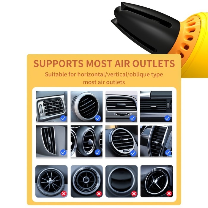 Adorable Rotating Pilot Duck Car Air Freshener - Vent Mounted Car Diffuser with Cartoon Propeller Fan - Creative Car Perfume Decoration for Air Vents with Fresh Fragrance and Adjustable Arm