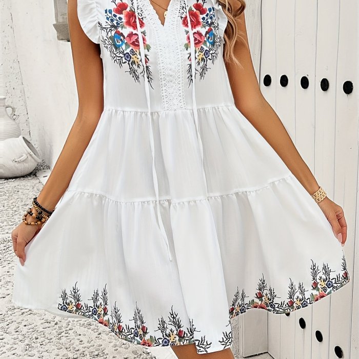 European And American Cross-border Fashion Slimming Small V-Neck Women's Dresses Available Now