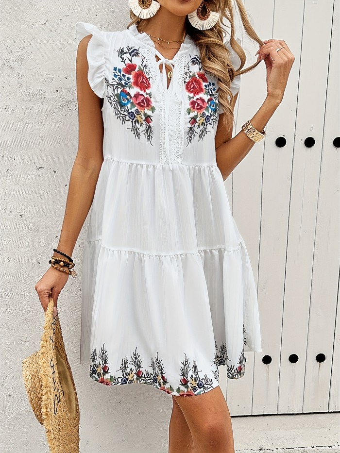 European And American Cross-border Fashion Slimming Small V-Neck Women's Dresses Available Now