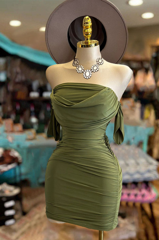 Sexy Beautiful Ruched Off Shoulder Mini Dress