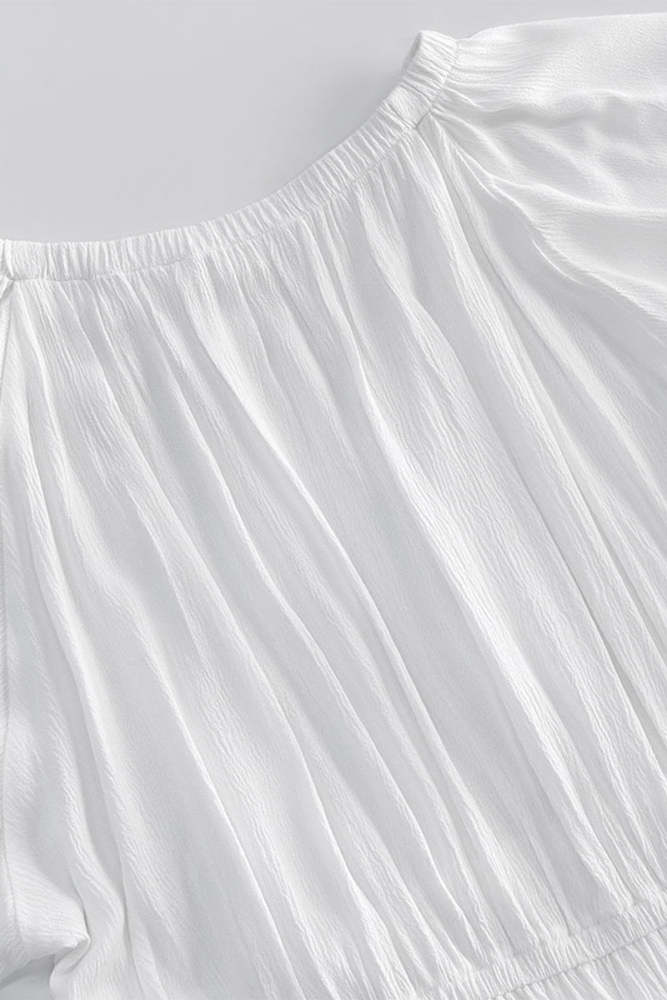 Sexy Lace Up Ruched Off Shoulder Long Sleeve Dresses