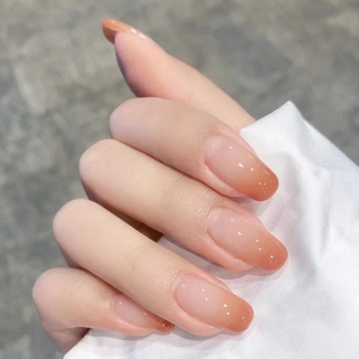 96 pcs (Pack of 4) Nail Art Stickers Ballerina Shape Fake Nails Full Coverage Reusable Glossy Nails for Women Natural Fit Nail Sticker Set Daily Party Holiday Party Great Choice Perfect Christmas Gift for Friends and Besties