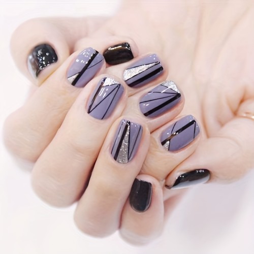 Full Wrap Nail Stickers Nail Polish Strips Glitter Self Adhesive DIY Art Decals Strips With1 Pcs Nail File