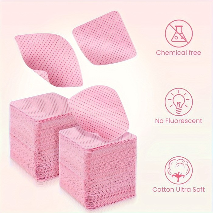 300pcs\u002F600pcs Lint Free Nail Wipes Nail Polish Remover Pads Absorbent Soft Nail Cleaning Wipes Sheet Removal Manicure Tool