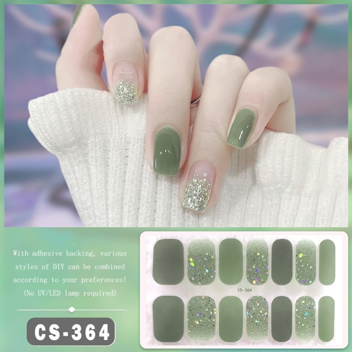 Waterproof Self-Adhesive Nail Strips - Full Stick Nail Wrap Nail Polish Strips - Nail Art Stickers for Women's Fashion