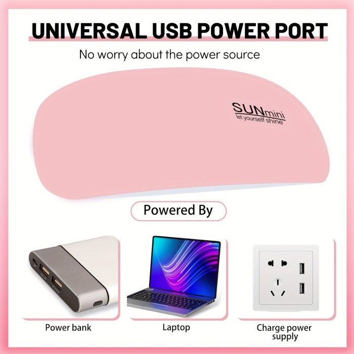 3LED Mini UV\u002FLED Nail Dryer - Gel Varnish Curing Machine Micro USB - Nail Art Equipment Manicuring Nail Tool