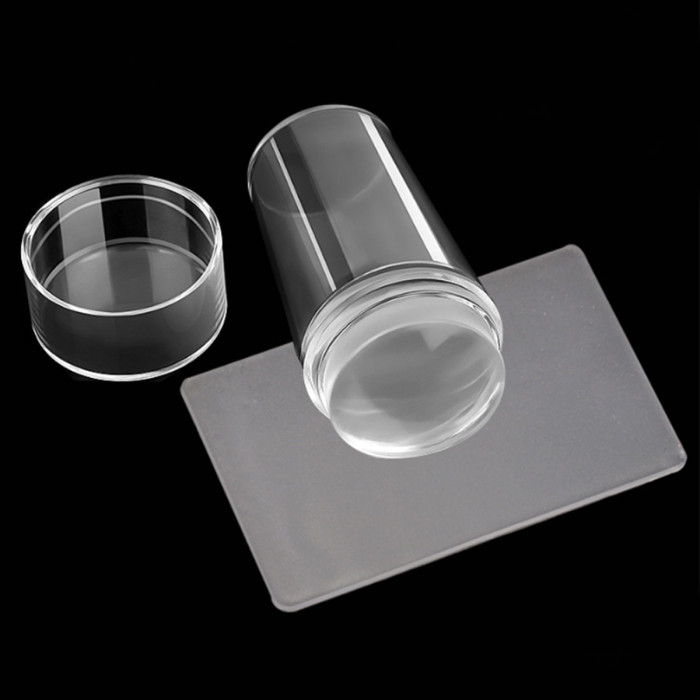 Fast French Tip Nail Art Kit Fast and Easy French Tip Nail Art with Clear Silicone Stamper and Scraper