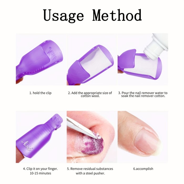 10 Pcs Nail Remover Gel 10 Pcs Nail Remover Plastic Nail Art Polish Soak Off Remover Nail Gel Polish Remover