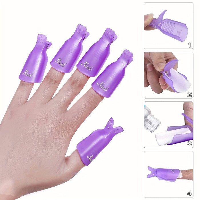 10 Pcs Nail Remover Gel 10 Pcs Nail Remover Plastic Nail Art Polish Soak Off Remover Nail Gel Polish Remover