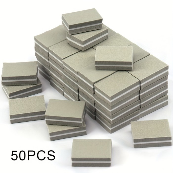 50pcs Vibrant Mini Nail Buffer Blocks - Dual-Sided Polishing & Shaping Files, Odorless, Assorted Colors for Manicure and Pedicure Essentials