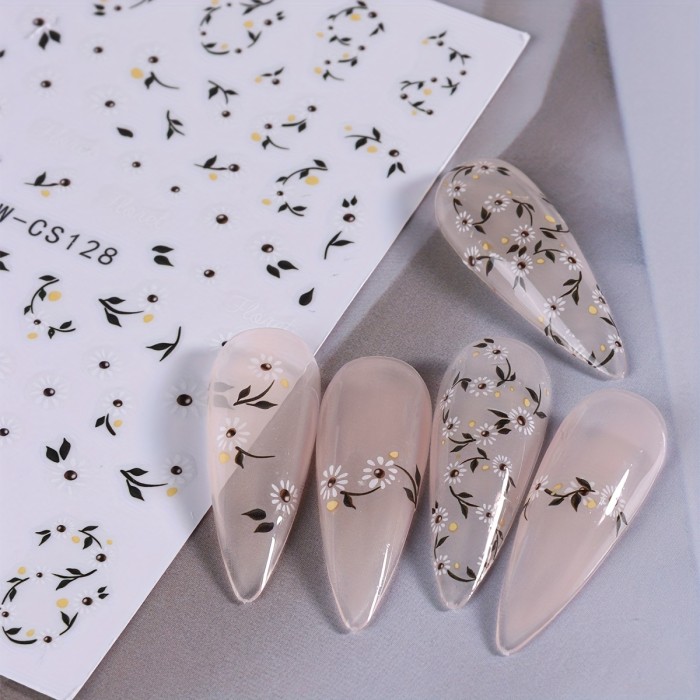2pcs 3D Flowers Nail Art Stickers Butterfly Lavender Flowers Design Nail Decal Design Charms Blossom Spring Sticker DIY Manicure Decoration