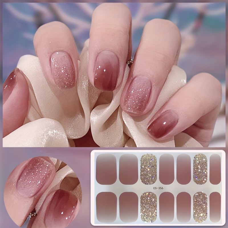 Waterproof Self-Adhesive Nail Strips - Full Stick Nail Wrap Nail Polish Strips - Nail Art Stickers for Women's Fashion