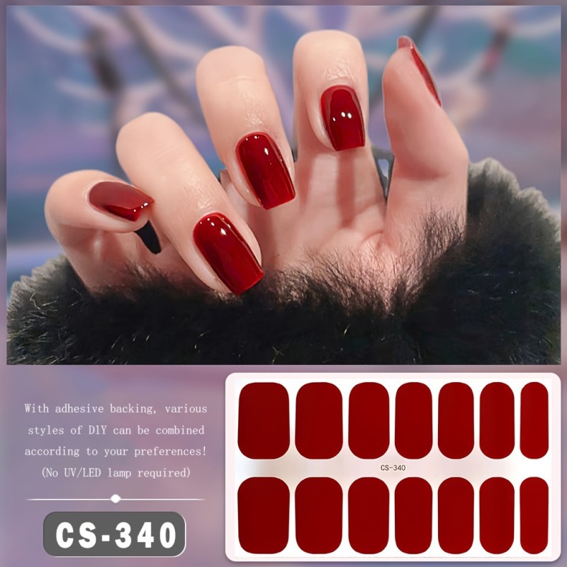 Chic Cartoon-Themed Nail Strips for Women - Self-Adhesive, Waterproof Gel Nail Wraps with Glitter Accents, No Base Coat Needed, Easy Apply & Remove, Nail Accessories