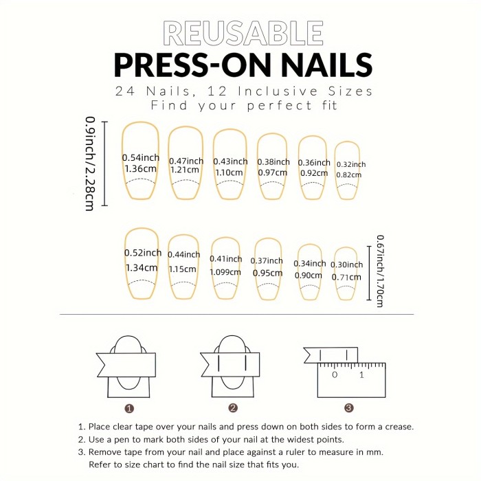 Mixed Color 24pcs Square Press on Nails - Middle Length, Pure Color & Gradient Pattern, Glossy Finish, Easy to Apply And Remove, Detachable Nail Stickers