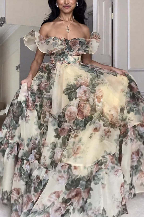 Tiered Tulle Ruffle Illusion Maxi Dress - Strut & Bolt - Final Sale main image 0