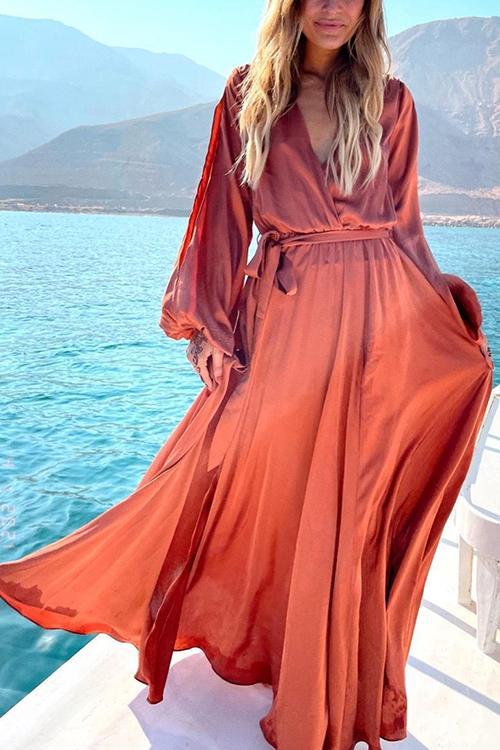 Voluminous Puff Sleeves Covered Button Down Dress