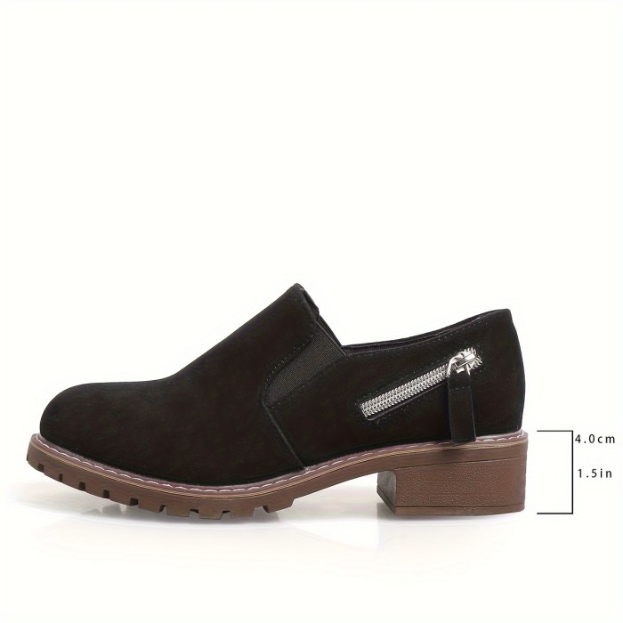 Women's Slip-On Flats - Comfortable Low Heel, Solid Color, All-Season Casual Shoes with Soft Sole