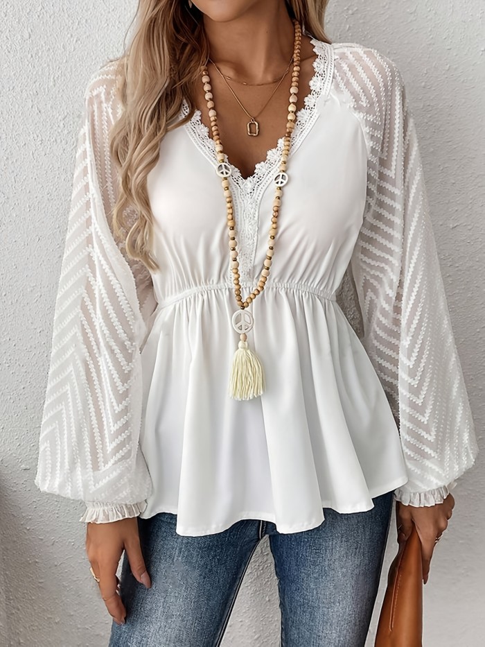 This Stylish And Elegant Shirt with Solid Color And Patchwork Sleeves Is Perfect for Spring, Summer, And Autumn.