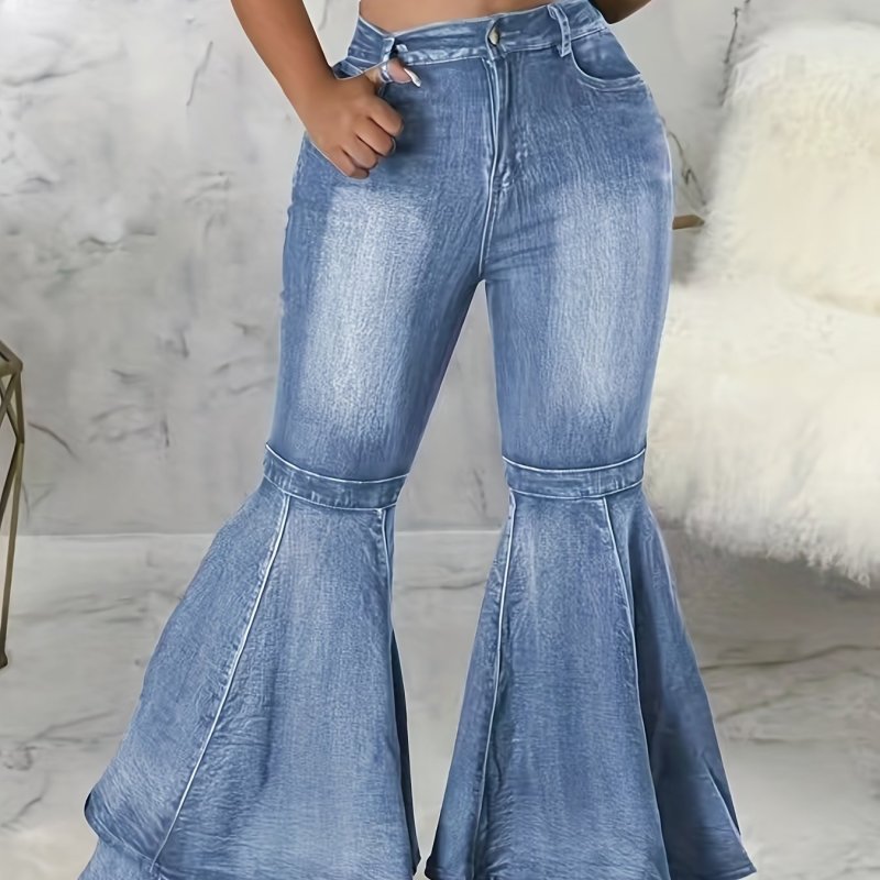 Women'S Stretchy Double-Layer Flared Pants