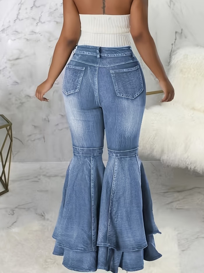 Women'S Stretchy Double-Layer Flared Pants