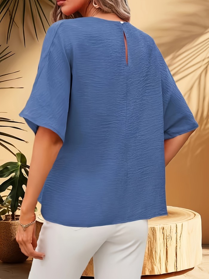 Chic Wrap Strap Short Sleeve Shirt