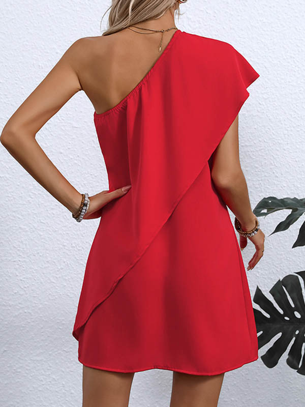Solid Color False Two Sleeveless Midi Dresses