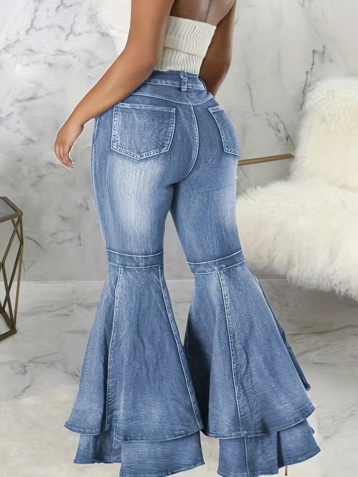Women'S Stretchy Double-Layer Flared Pants