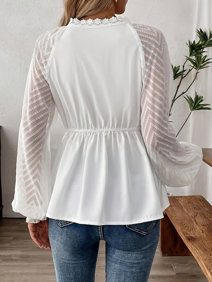 This Stylish And Elegant Shirt with Solid Color And Patchwork Sleeves Is Perfect for Spring, Summer, And Autumn.