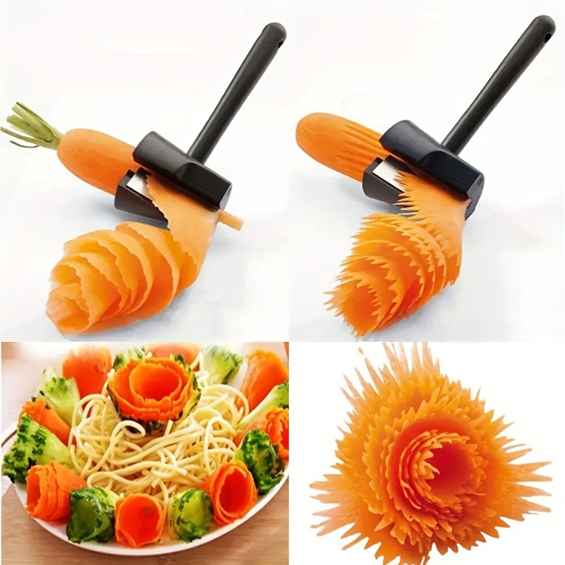 1PC Spiral Cutter Carrot Radish Potato Slicer Fruit Peeler Carving Flower Device Kitchen Vegetable Slicer Tool
