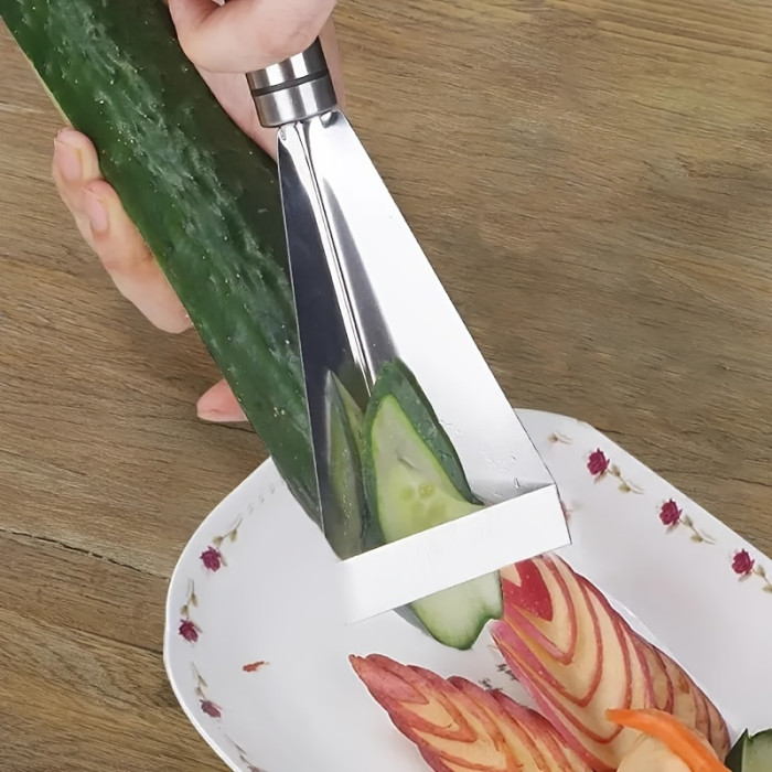 1Pc Stainless Steel Fruit Carving Knife: Triangular DIY Carving Knives for Home Kitchen Platter Decoration