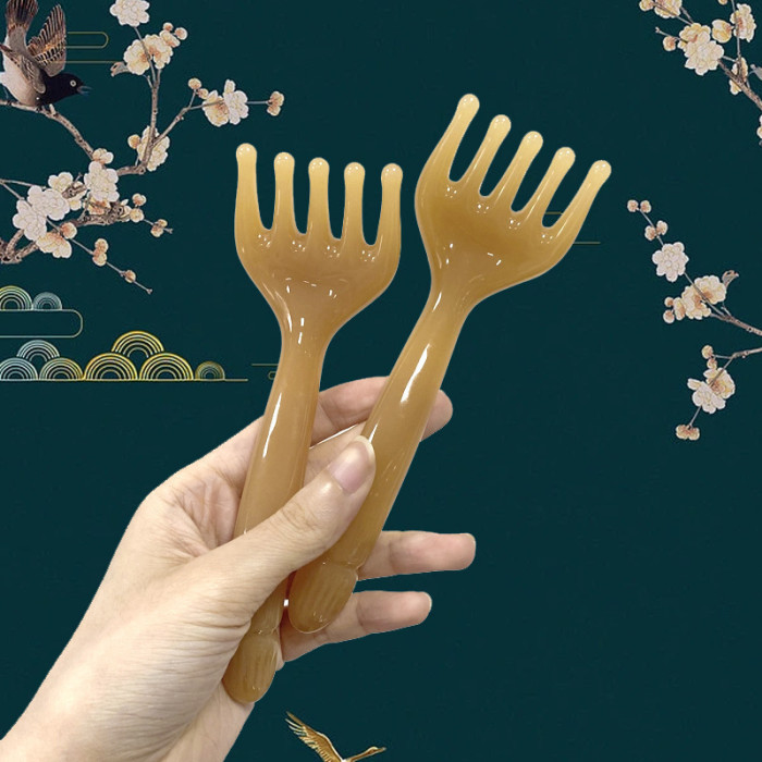 2Pcs Manual Scalp Massager Hair Comb Set, Alcohol-Free Resin Massage Tool for Hair Growth, Neck Tension Relief, and Head Relaxation - Durable, Non-Electric Massaging Brushes for Home Spa Use