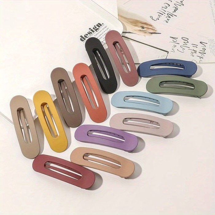 Elegant Hair Clips for Women - Non-Slip Acrylic, Fashionable Solid Colors (Green, Purple) | Stylish Rectangular Barrettes for Everyday Use