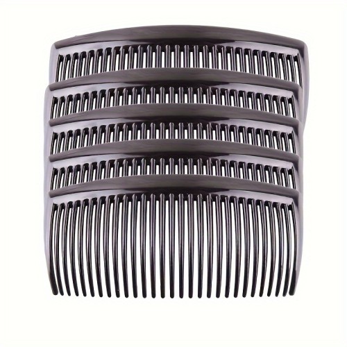 5-Pack Plastic Side Combs for Twisting Hair, French Twist Hair Claws, Fine Toothed Hair Accessories for Women and Girls, Suitable for Normal and Curly Hair Types, Unscented