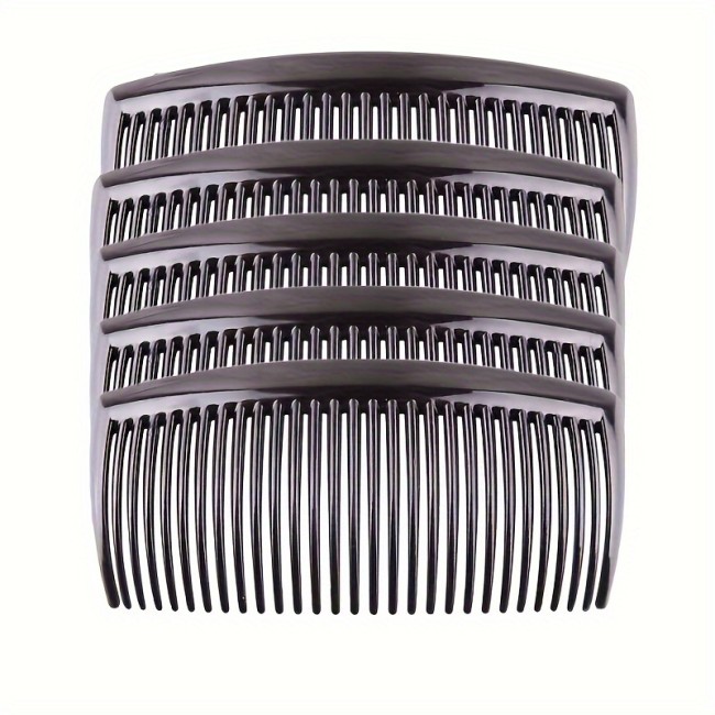 5-Pack Plastic Side Combs for Twisting Hair, French Twist Hair Claws, Fine Toothed Hair Accessories for Women and Girls, Suitable for Normal and Curly Hair Types, Unscented