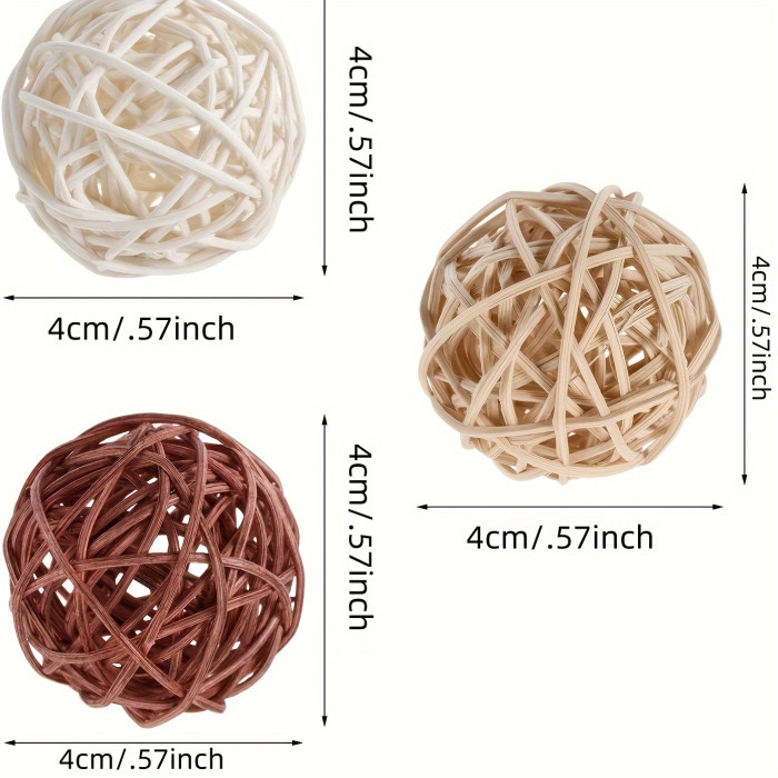 RV Decor Essential! 12pcs Natural Wicker Rattan Balls - Decorative Vase Filler, Ornament, Perfect for Adding a Rustic Touch to Your RV Decor