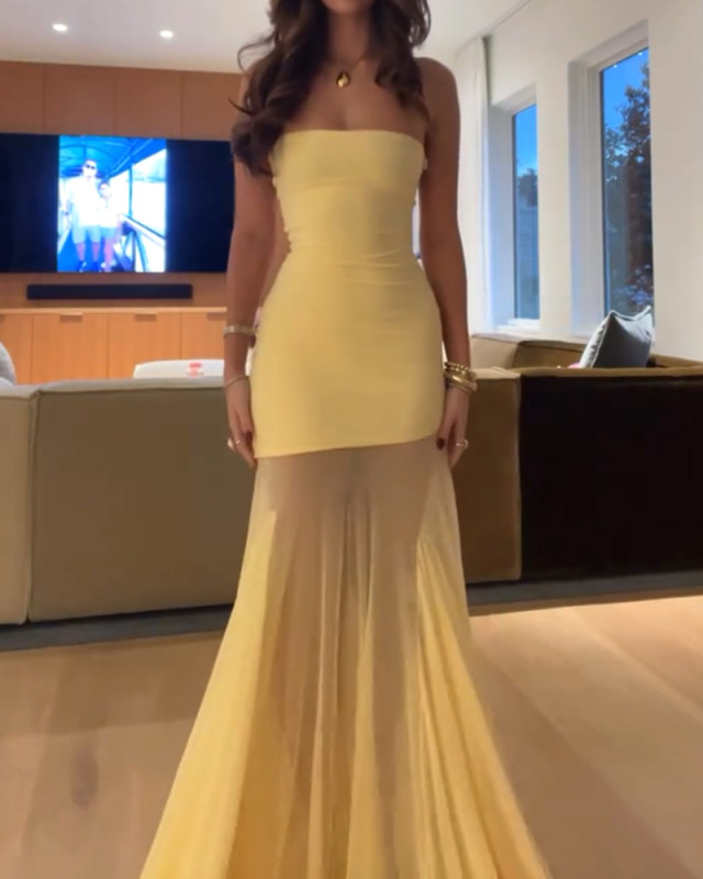 Fashion Strapless Perspective Dress