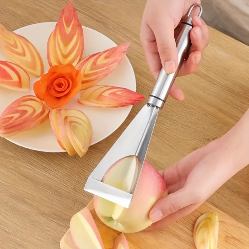1Pc Stainless Steel Fruit Carving Knife: Triangular DIY Carving Knives for Home Kitchen Platter Decoration