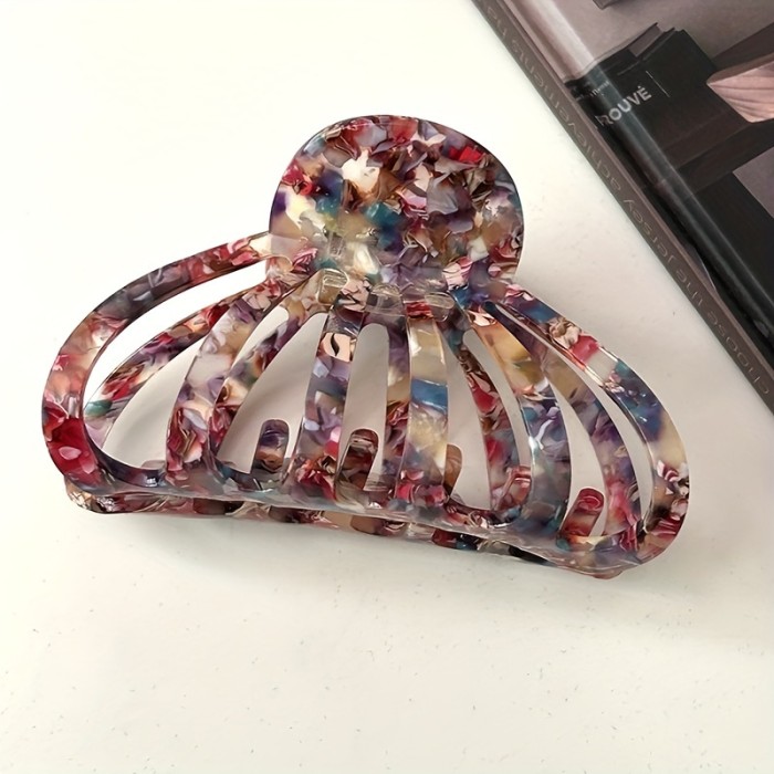 1pc Elegant Acetate Hair Claw Clip Pumpkin Shaped Hair Claw Clips Non-Slip Strong Hold Jaw Clips Headwear For Women