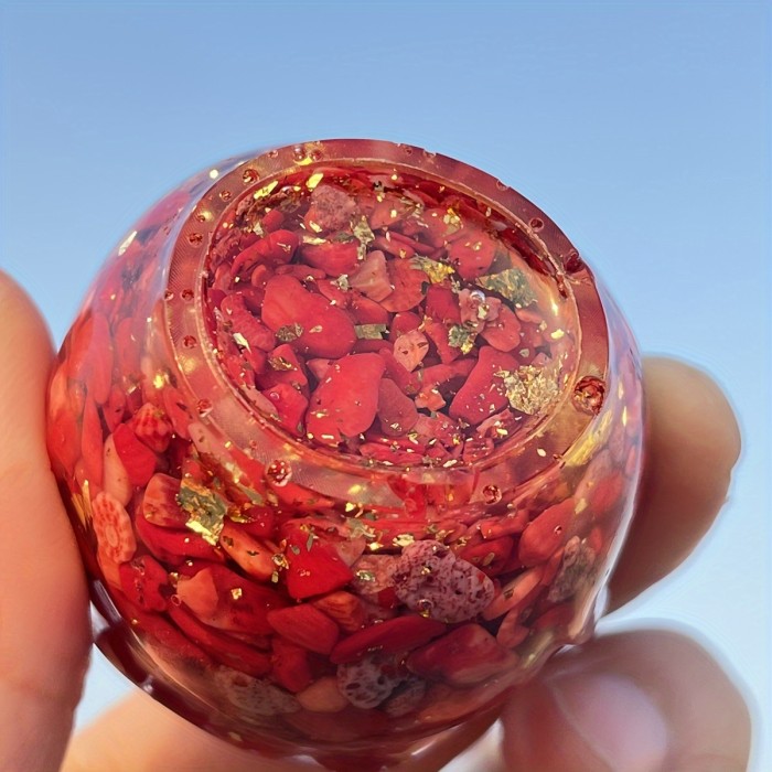 1pc 1.65inch Crystal Rose Ornament, Crystal Resin Rose, Golden Foil Rose, Rose Crystal Stone, Crushed Stone Rose, Flower Statue Crystal Gift, Home Room Office Decoration, Valentine's Day Gift, Holiday Gift, Mother's Day New Year Easter Gift