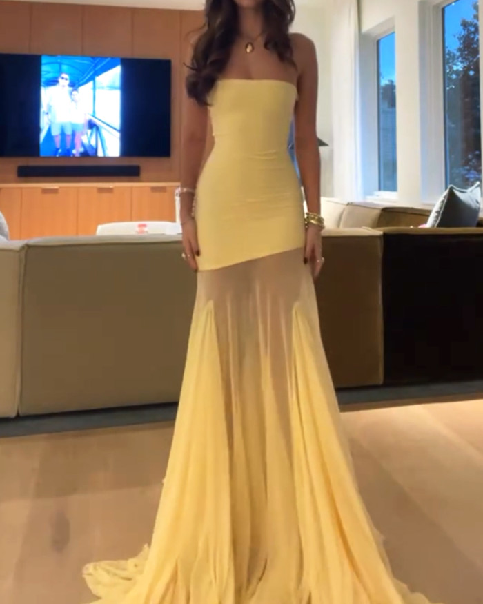 Fashion Strapless Perspective Dress