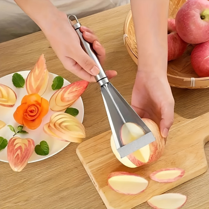 1Pc Stainless Steel Fruit Carving Knife: Triangular DIY Carving Knives for Home Kitchen Platter Decoration