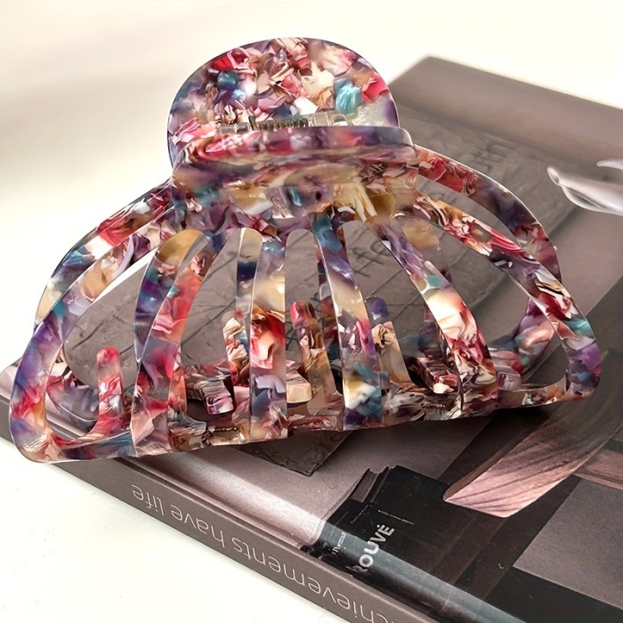1pc Elegant Acetate Hair Claw Clip Pumpkin Shaped Hair Claw Clips Non-Slip Strong Hold Jaw Clips Headwear For Women