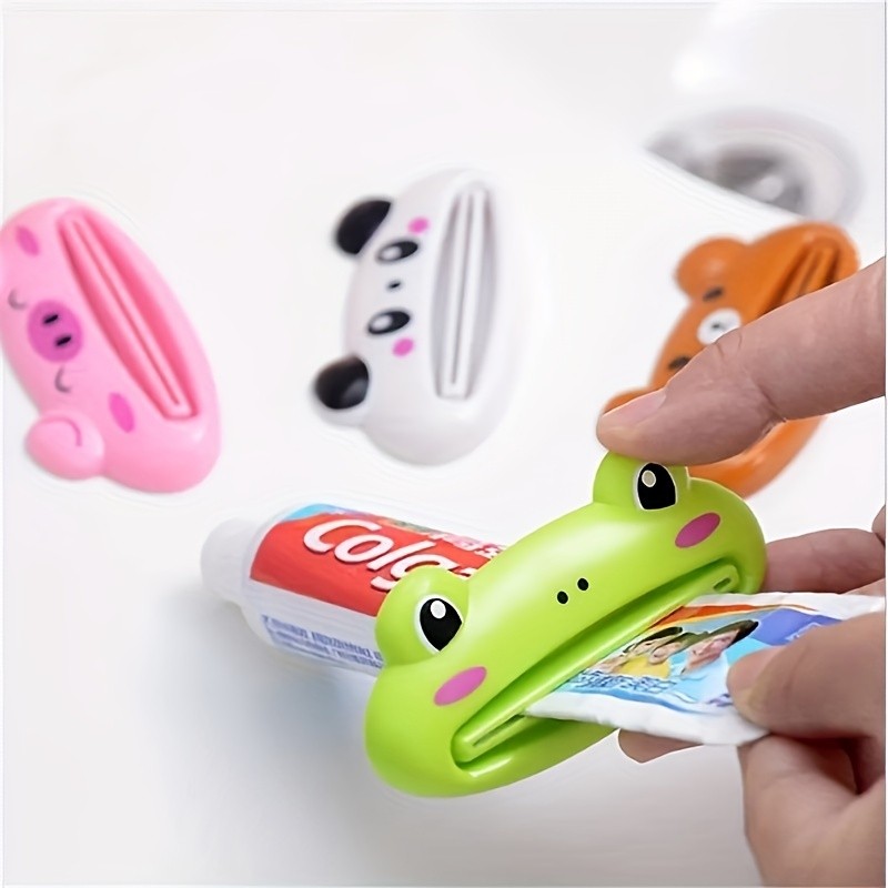 Multi-Functional Cute Frog Cartoon Toothpaste Squeezer - 1pc Plastic Tube Dispenser for Bathroom & Kitchen, Easy-to-Use, Durable Home Gadget, Frog Bathroom Decor
