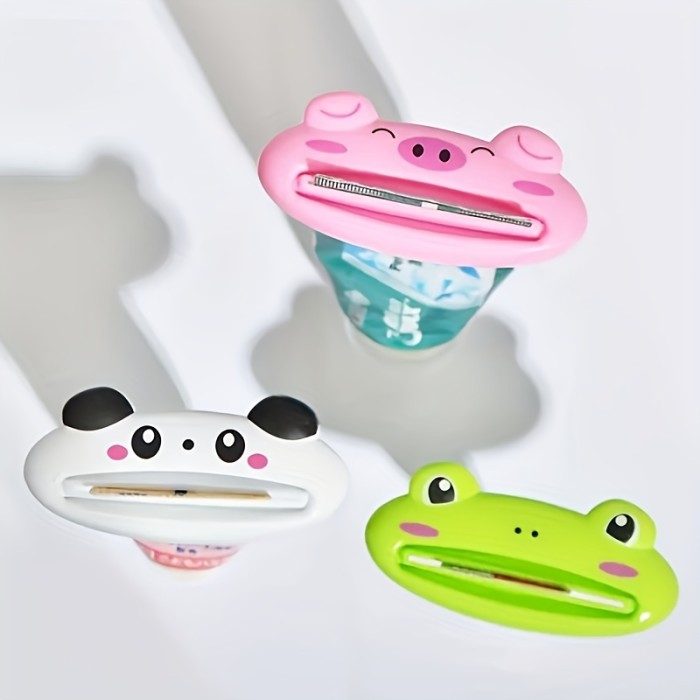 Multi-Functional Cute Frog Cartoon Toothpaste Squeezer - 1pc Plastic Tube Dispenser for Bathroom & Kitchen, Easy-to-Use, Durable Home Gadget, Frog Bathroom Decor