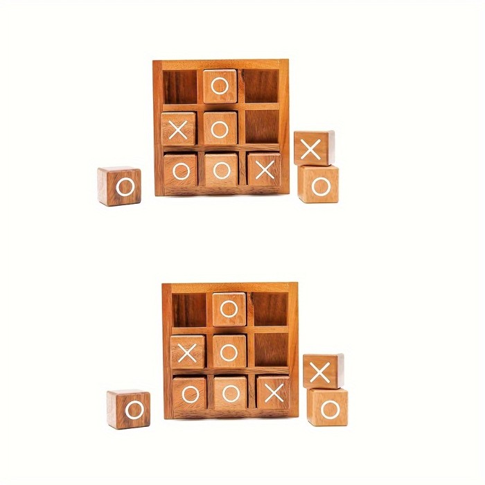 Classic Wooden Tic-Tac-Toe Game Set For All Ages - Perfect For Family Game Nights & Home Decor | Ideal For Coffee Tables, Living Rooms & Desks