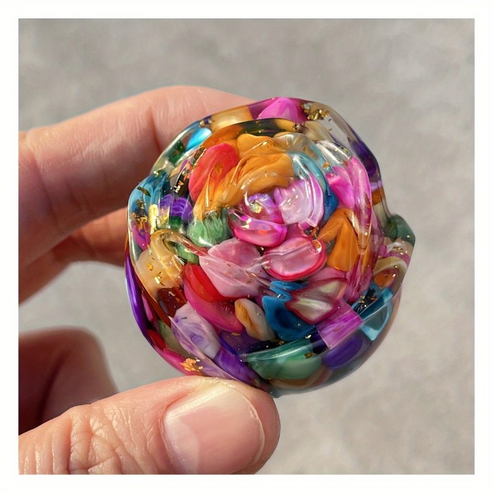 1pc 1.65inch Crystal Rose Ornament, Crystal Resin Rose, Golden Foil Rose, Rose Crystal Stone, Crushed Stone Rose, Flower Statue Crystal Gift, Home Room Office Decoration, Valentine's Day Gift, Holiday Gift, Mother's Day New Year Easter Gift